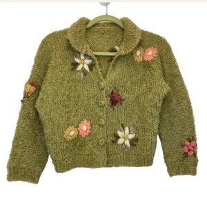 Women's Floral Knit Cardigan Sweater